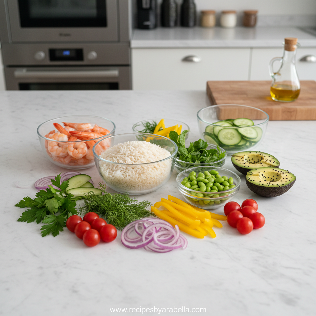 Fresh ingredients for healthy bowl preparation