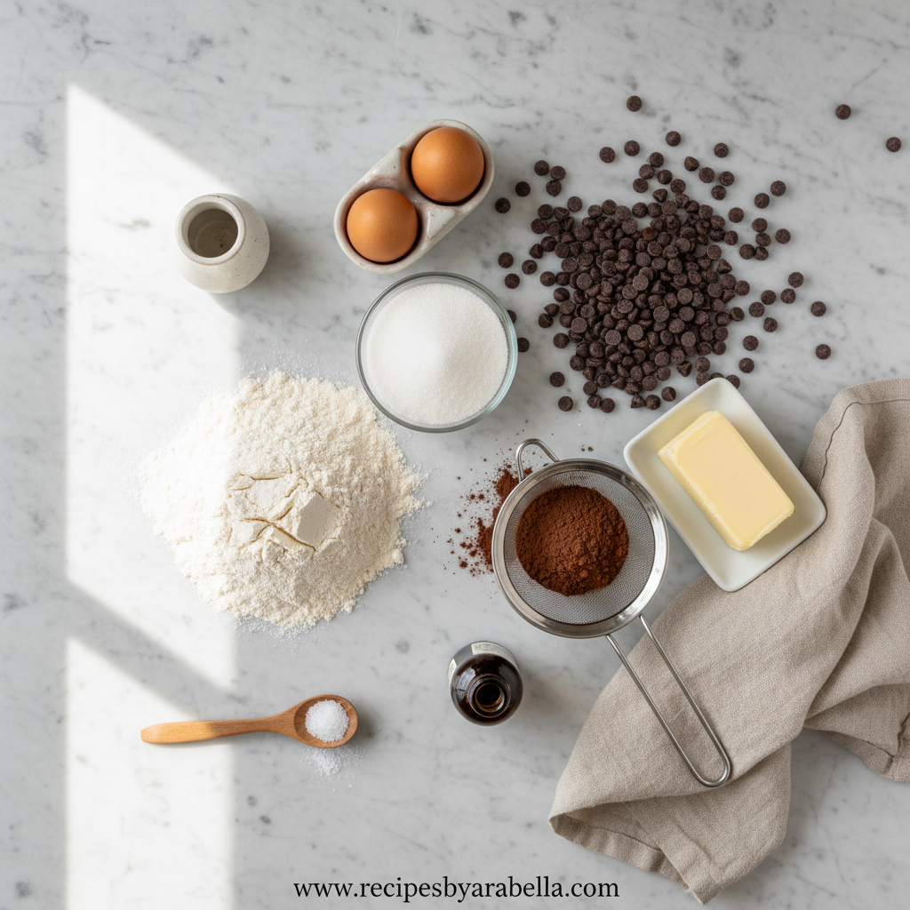 The Best Chocolate Brownie Cookies: Ultimate Chewy Fudge Cookie Recipe 2 Ingredients for chocolate brownie cookies lined up