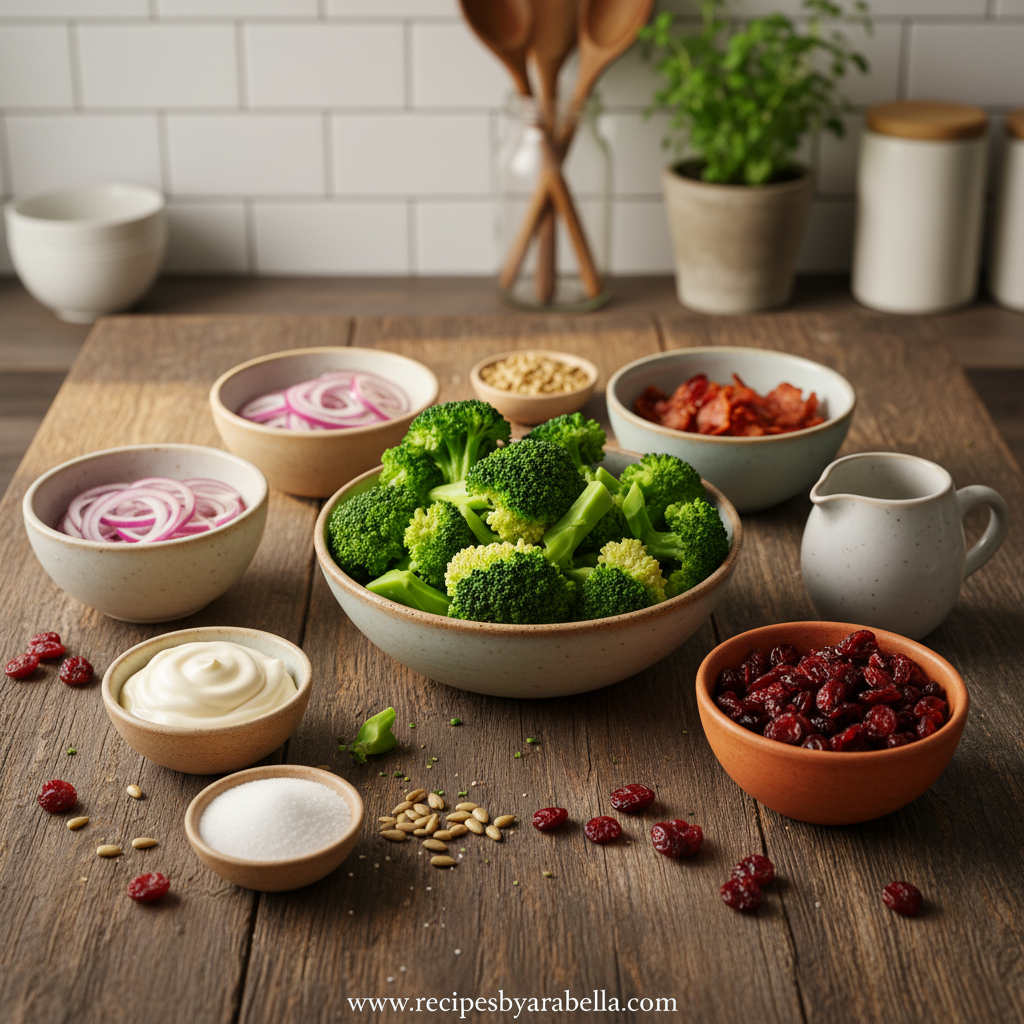 The Best Broccoli Salad Recipe | Creamy Crunchy Crowd-Pleaser 2 Fresh ingredients for making broccoli salad