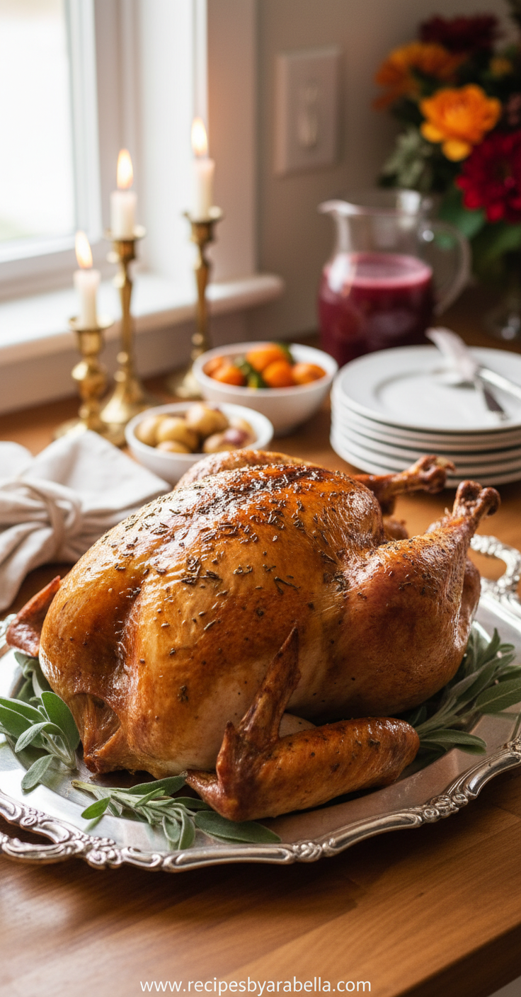 Perfectly roasted golden brown Thanksgiving turkey