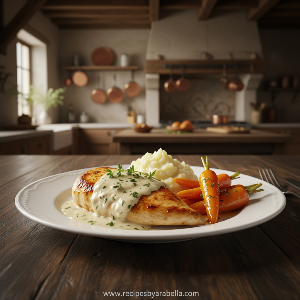 creamy-herb-chicken-with-mashed-potatoes---honey-glazed-carrots-dinner_feature