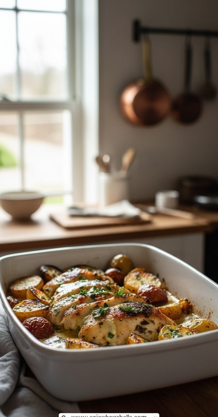 Ultimate Creamy Herb Chicken with Roasted Potatoes - Easy One Pan Weeknight Dinner 6 creamy-herb-chicken-with-roasted-potatoes_feature