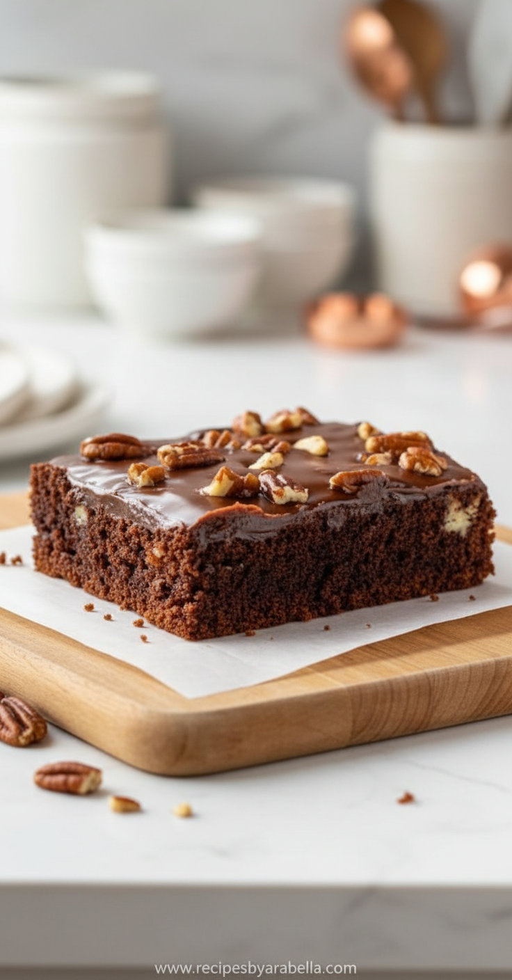 Delicious Texas sheet cake with rich chocolate frosting