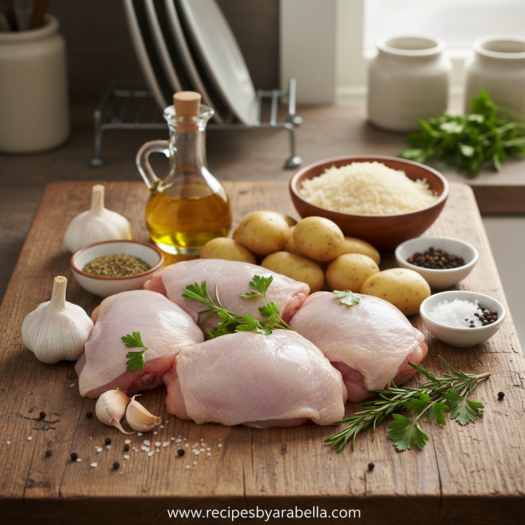 Ultimate Garlic Parmesan Chicken and Potatoes - Easy One Pan Weeknight Dinner 2 Ingredients for garlic parmesan chicken and potatoes