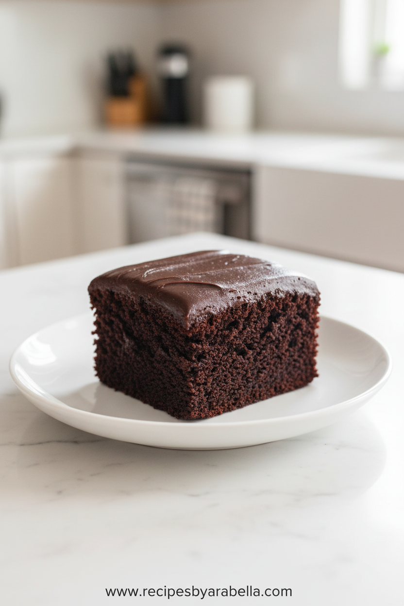 Ultimate Moist And Fudgy Chocolate Cake Recipe - Bakery Style Layer Cake 1 Beautiful slice of moist fudgy chocolate cake with rich chocolate frosting