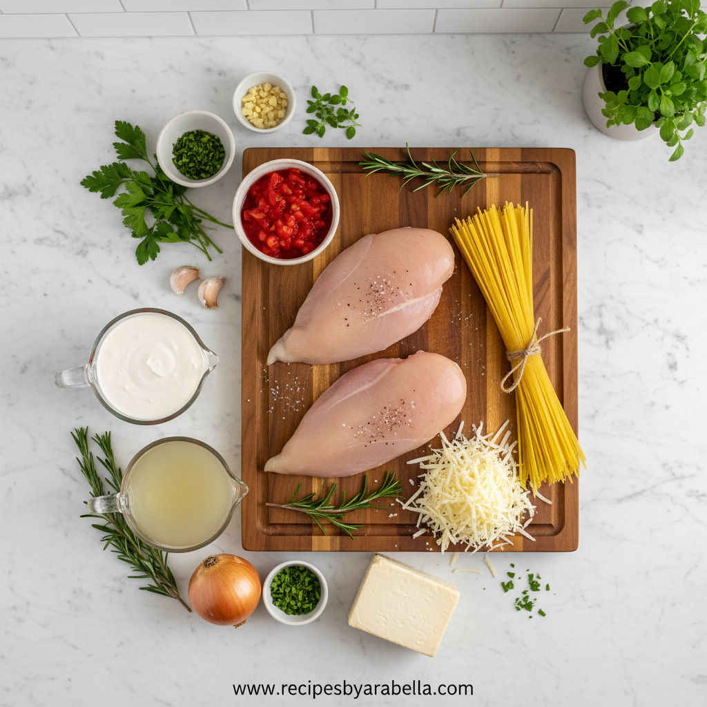 Ingredients for Monterey chicken spaghetti recipe