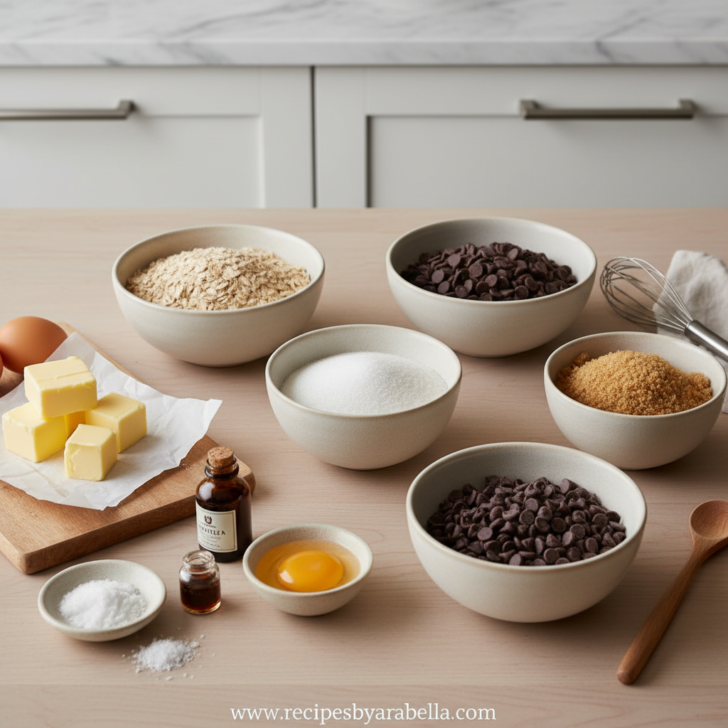 Amazing Chocolate Chip Oatmeal Cookies - Ultimate Recipe for Perfect Treats 2 Ingredients for chocolate chip oatmeal cookies laid out on counter