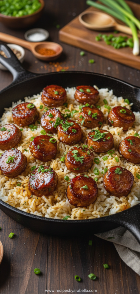 one-skillet-cajun-honey-garlic-sausage---rice_feature