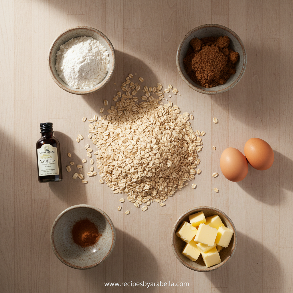 The Fastest Easiest Oatmeal Cookies Recipe - Quick 20-Minute Treats 2 Ingredients for quick oatmeal cookies laid out on counter