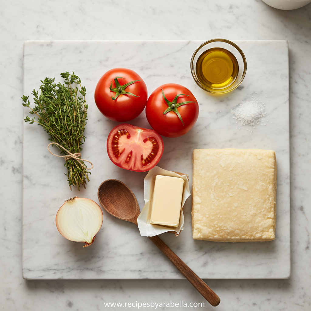 Beefsteak Tomato Tart with Caramelized Onions and Thyme 2 Ingredients for Beefsteak Tomato Tart