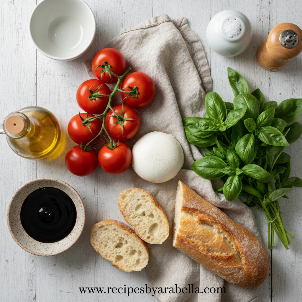 Caprese Bruschetta: A Fresh and Easy Italian Appetizer 2 Ingredients for Caprese Bruschetta