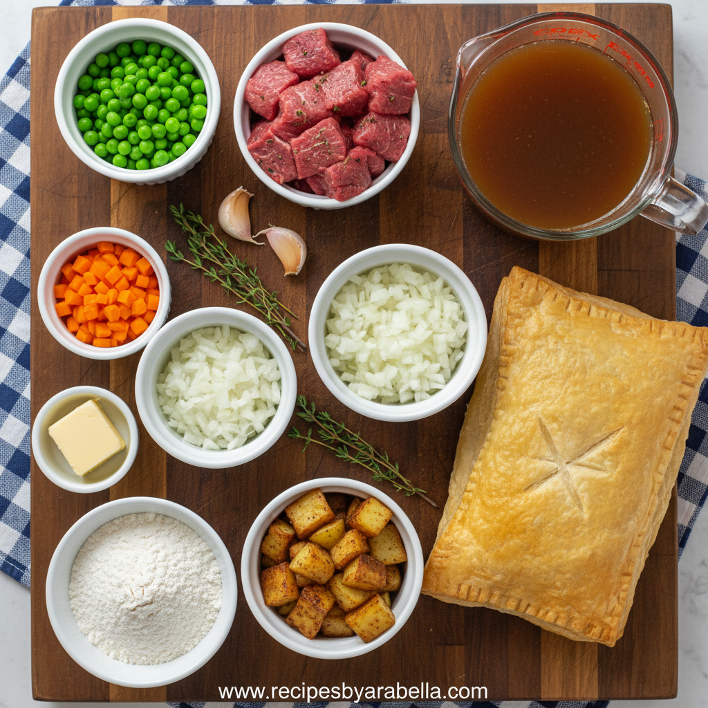 Ingredients for Classic Beef Pot Pie