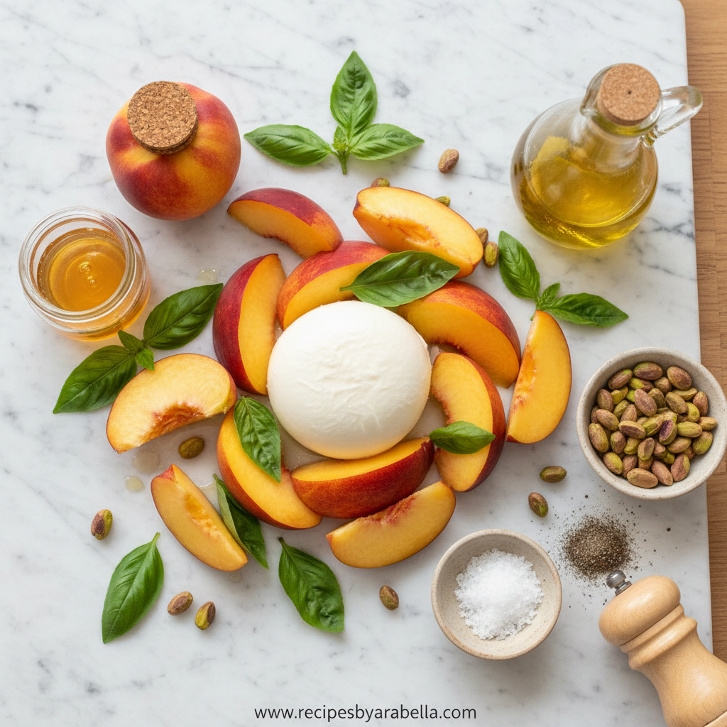 Fresh Peach Burrata Salad: A Light and Elegant Summer Salad Recipe 2 Ingredients for Fresh Peach Burrata Salad