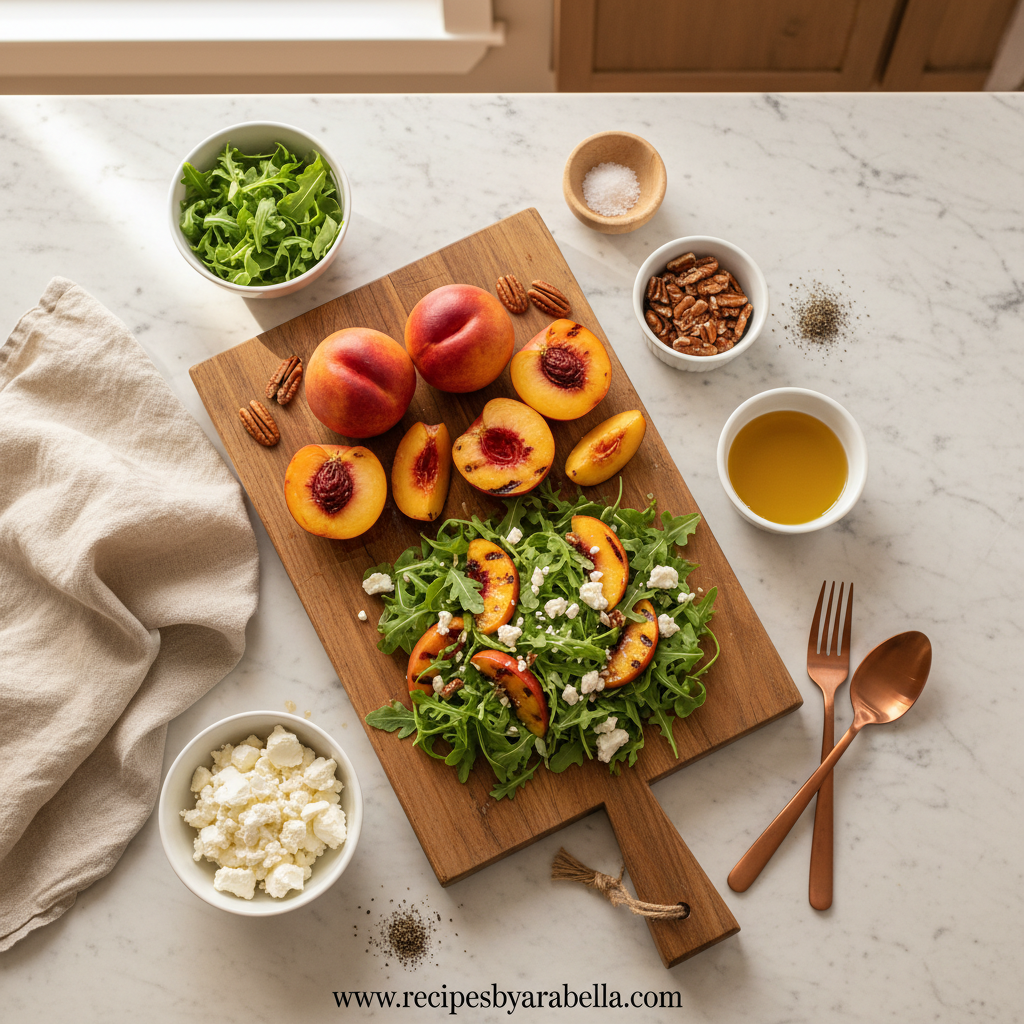Grilled Peach Salad: A Sweet & Savory Summer Delight 2 Ingredients for Grilled Peach Salad