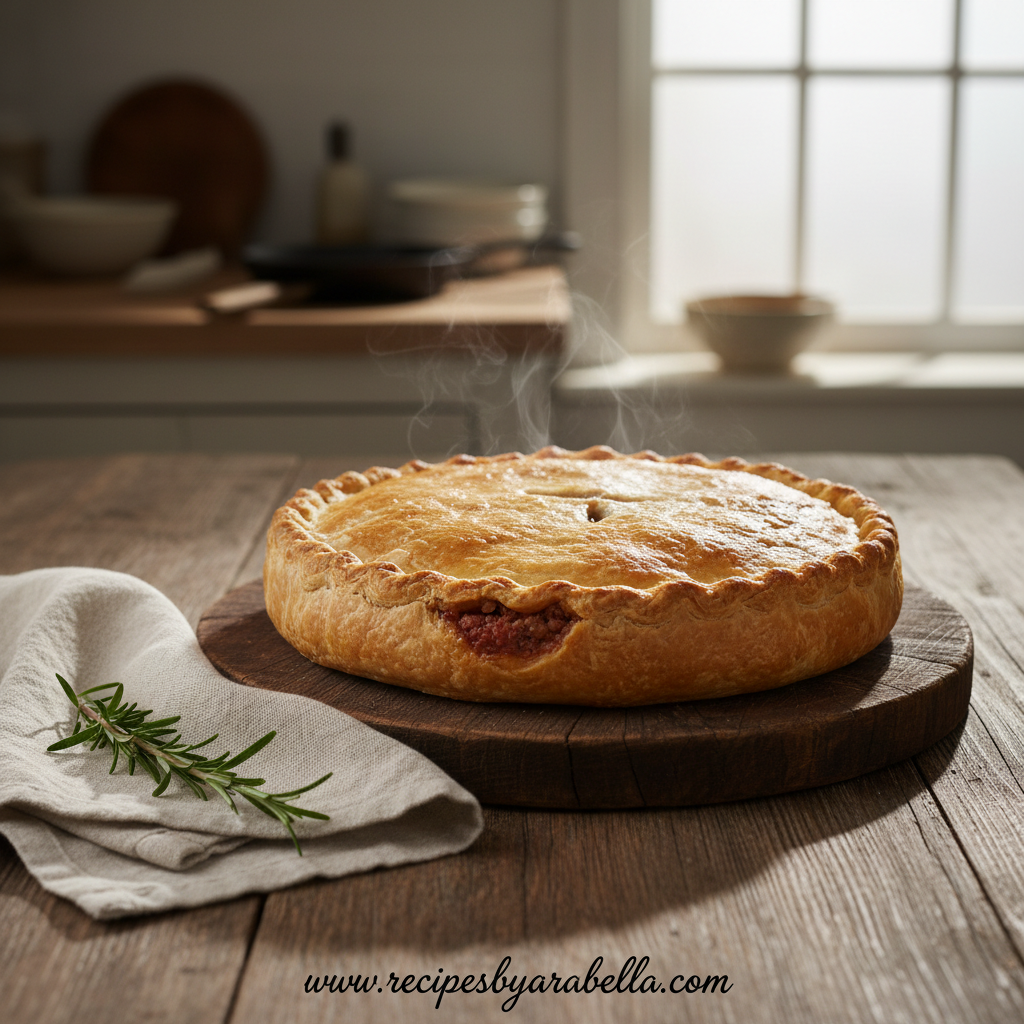 Ultimate Ground Beef Potato Pie Recipe – Comforting & Budget-Friendly 1 Hearty ground beef and potato pie served on a plate