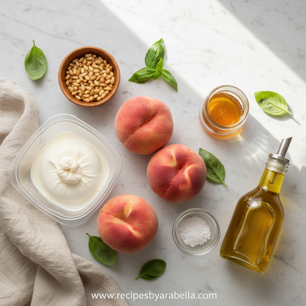 Summer Peach Burrata Salad: A Refreshing and Easy Fresh Salad Recipe 2 Ingredients for Summer Peach Burrata Salad