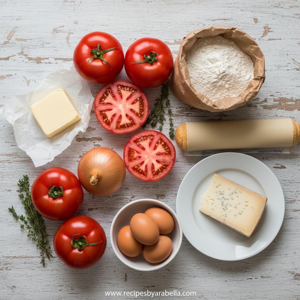 Beefsteak Tomato Tart with Caramelized Onions & Thyme 2 Ingredients for Beefsteak Tomato Tart with Caramelized Onions & Thyme