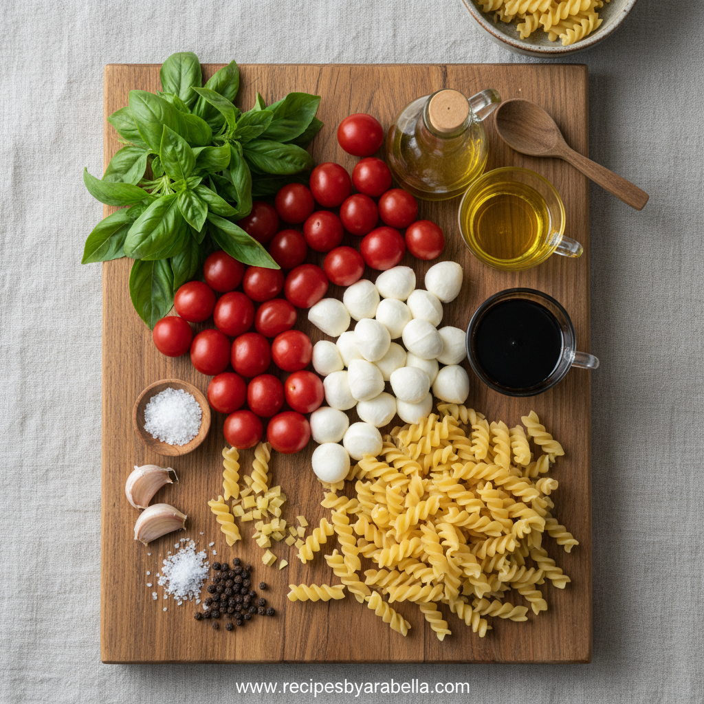 Creamy Caprese Pasta Salad: A Fresh and Easy Summer Recipe 2 Ingredients for Creamy Caprese Pasta Salad