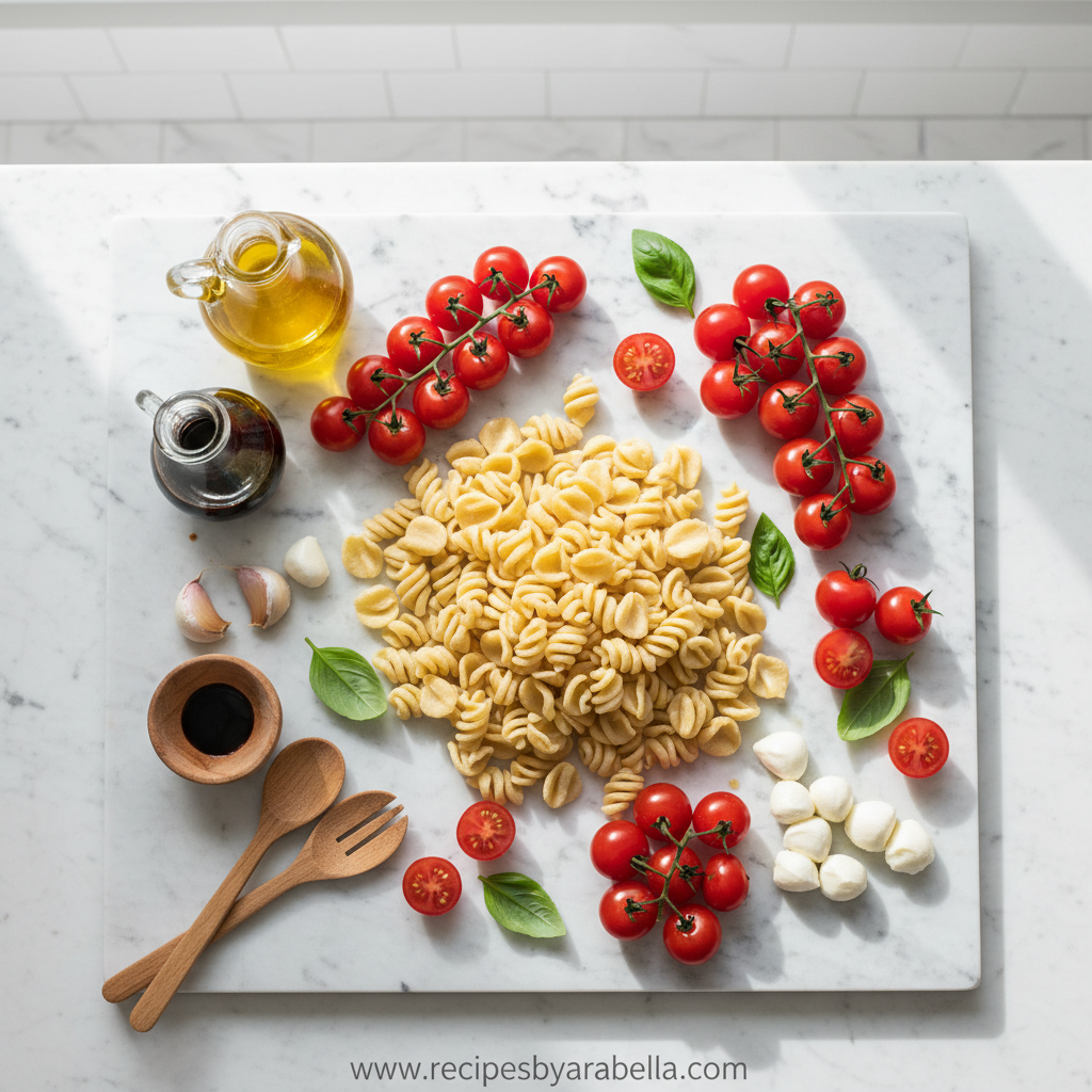 Delicious Caprese Pasta Salad: A Perfect Summer Dinner 2 Ingredients for Caprese Pasta Salad