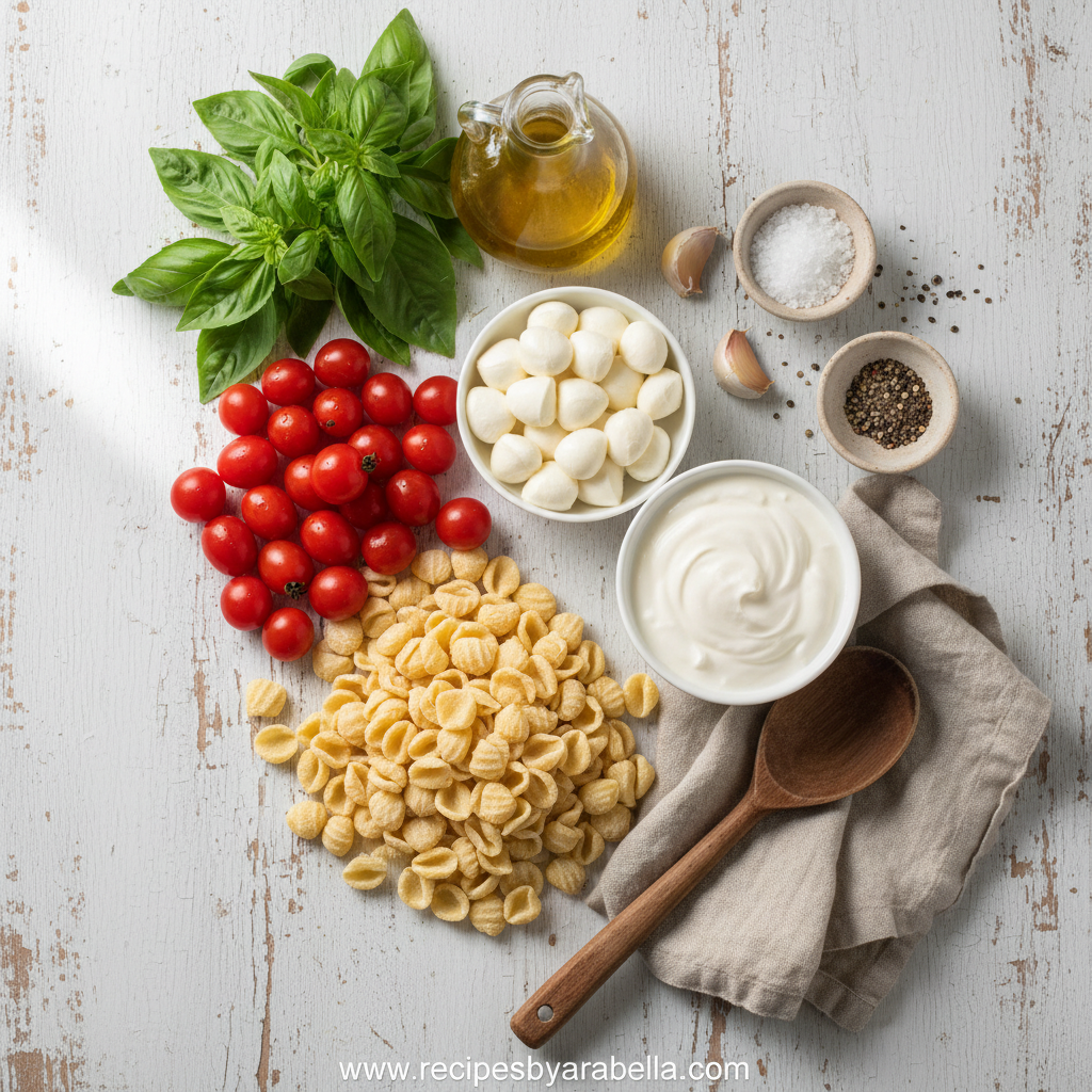 Easy Creamy Caprese Pasta Salad: Your Summer Go-To Meal 2 Ingredients for Easy Creamy Caprese Pasta Salad