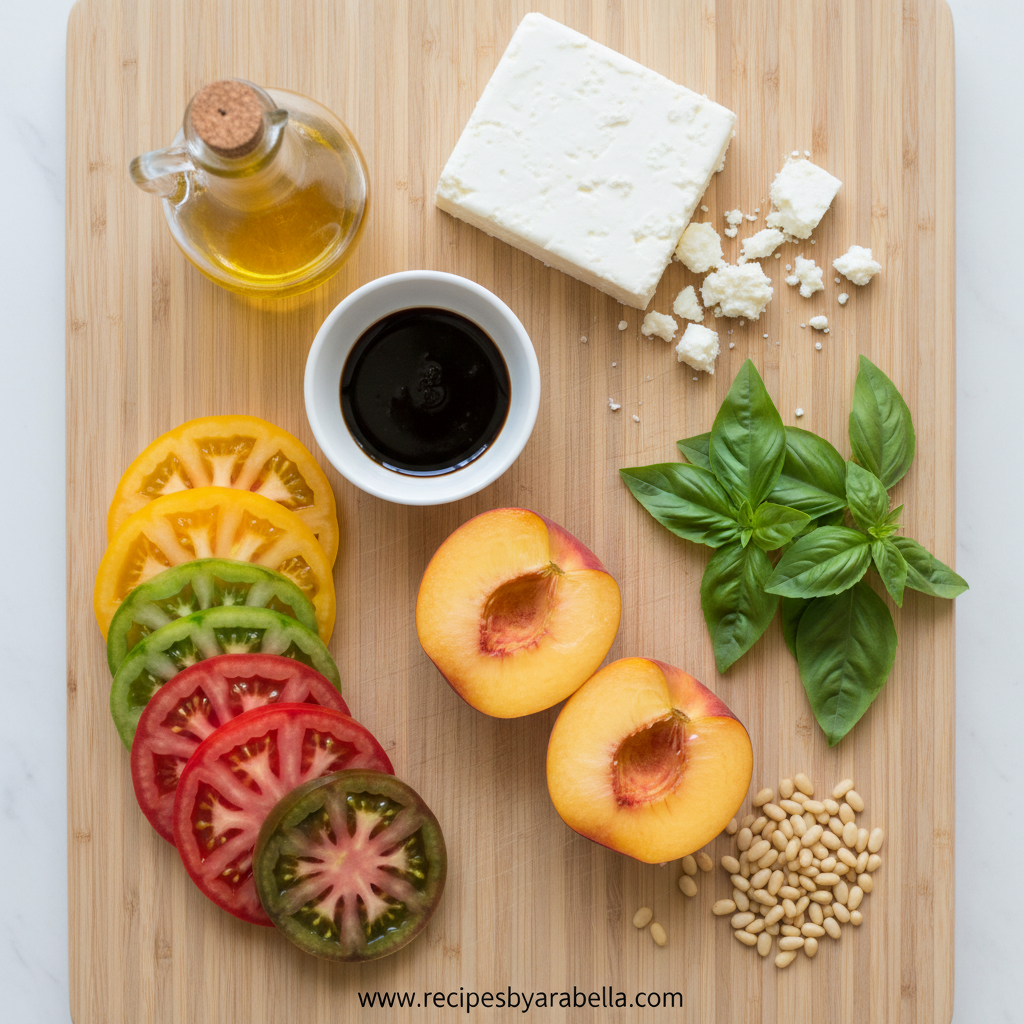 Peach Heirloom Tomato Salad: A Bright Late Summer Delight 2 Ingredients for Peach Heirloom Tomato Salad