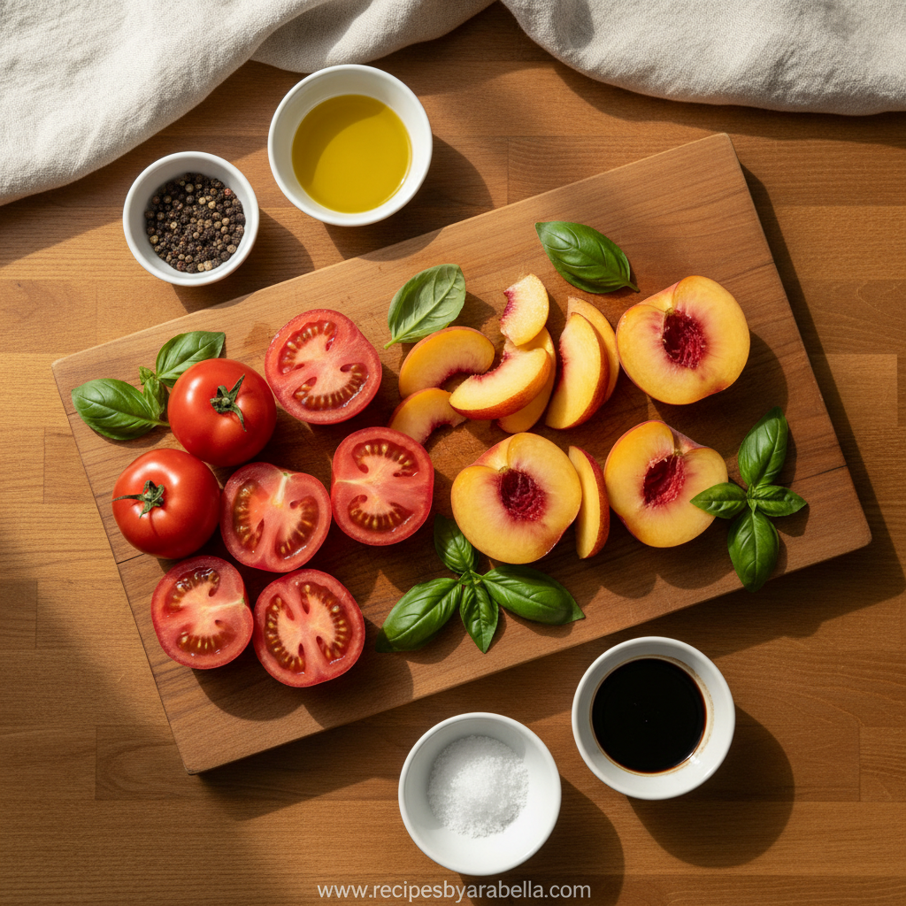 Ingredients for Tomato Peach Salad